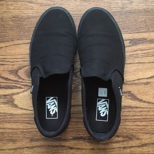 Black on Black Slip On Vans